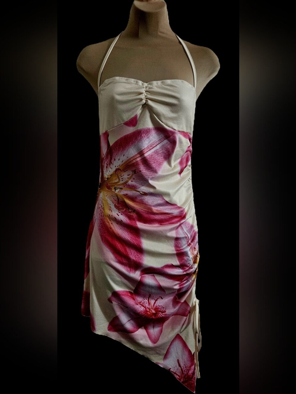 Asymmetrical, Multicolor Floral Bodycom Dress